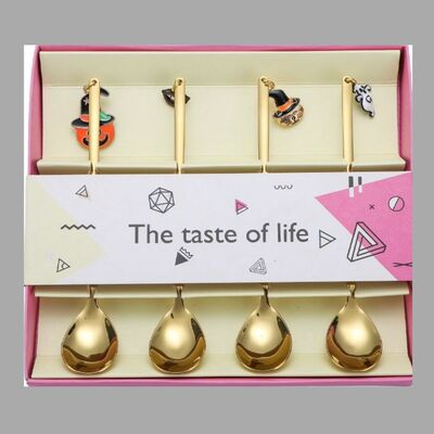 Cucharitas Doradas Halloween x4 unidades